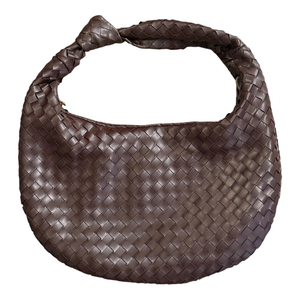 Melie Bianco Brown Woven Hobo Bag